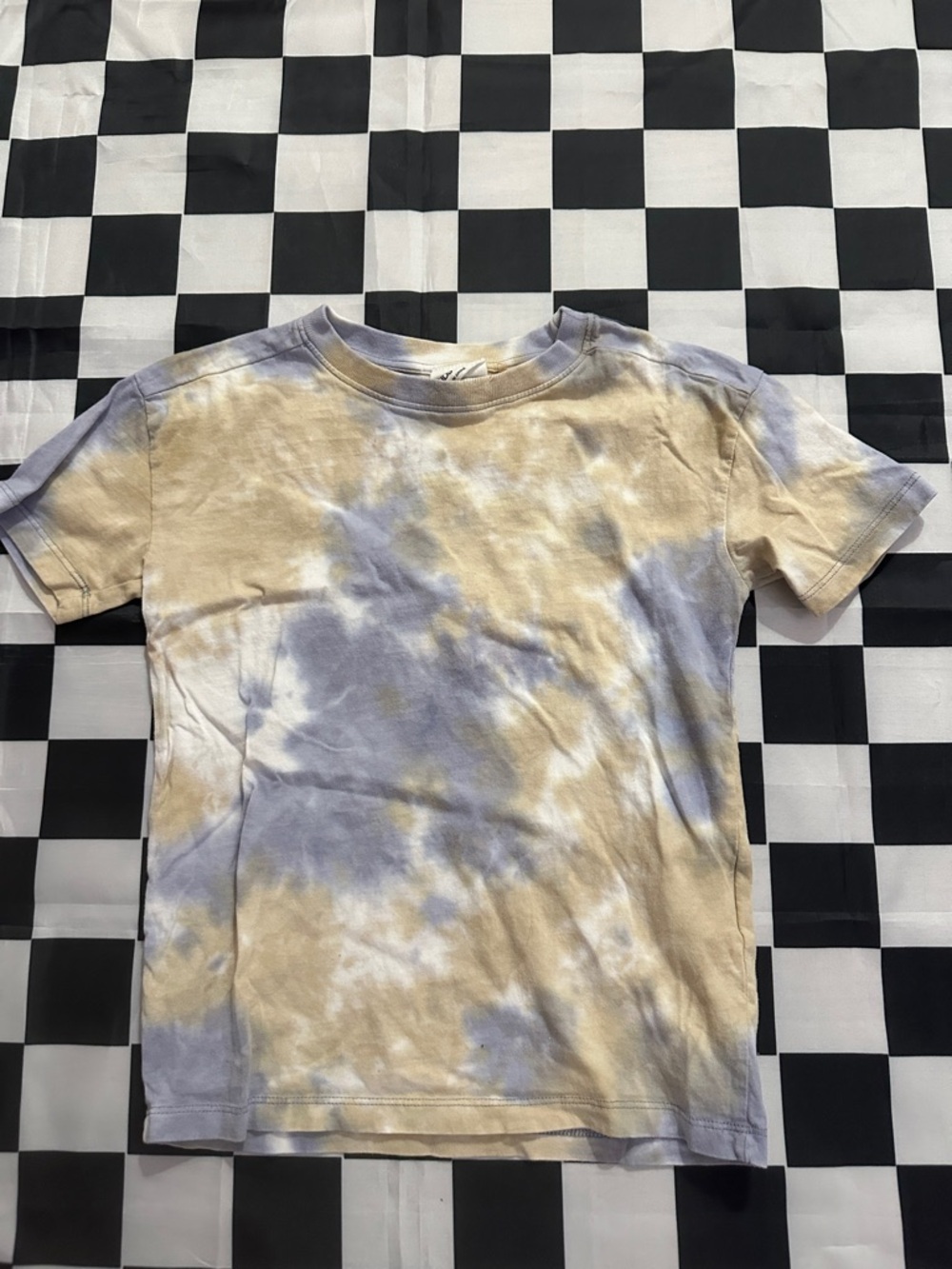 Cotton On Kids Boys Tie-Dye Tee in Beige, Blue & White 4